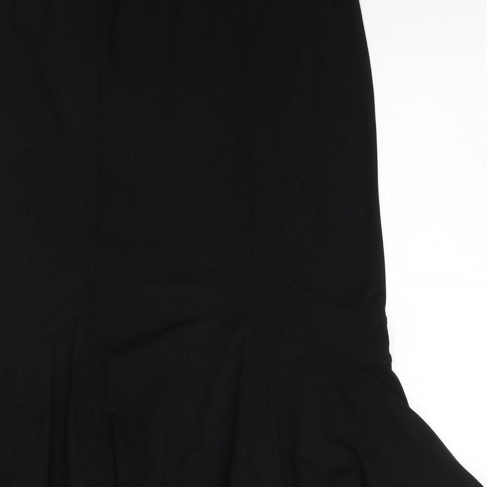 Preworn Womens Black  Viscose Straight & Pencil Skirt Size 10