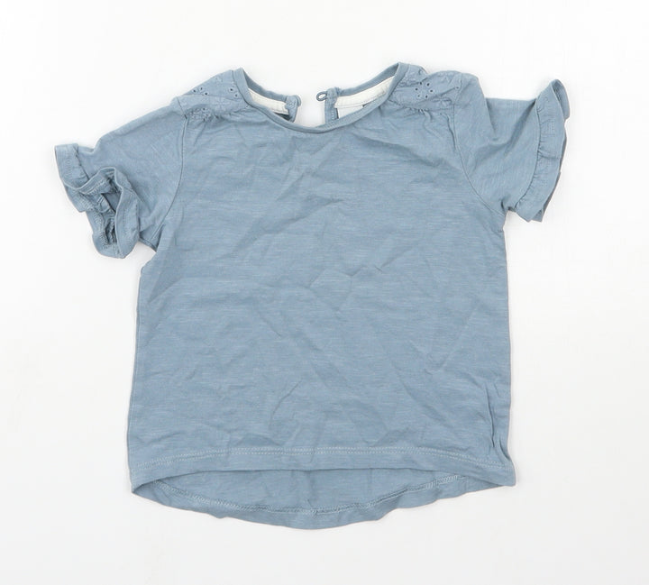TU Baby Blue  100% Cotton Basic T-Shirt Size 18-24 Months Round Neck