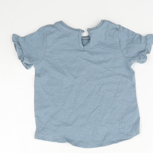 TU Baby Blue  100% Cotton Basic T-Shirt Size 18-24 Months Round Neck