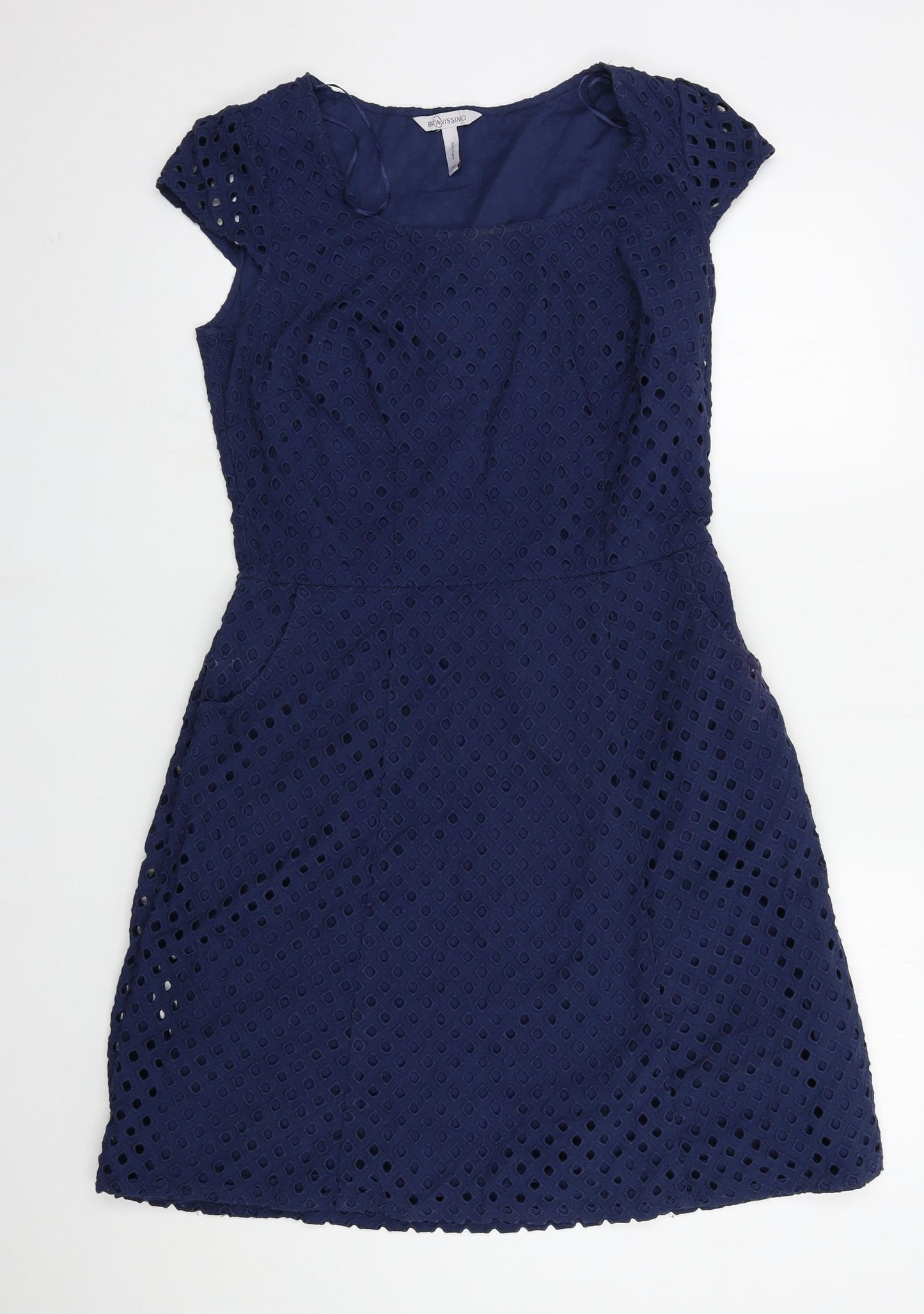 Bravissimo Womens Blue  100% Cotton A-Line  Size 12  Round Neck  - Really Curvy