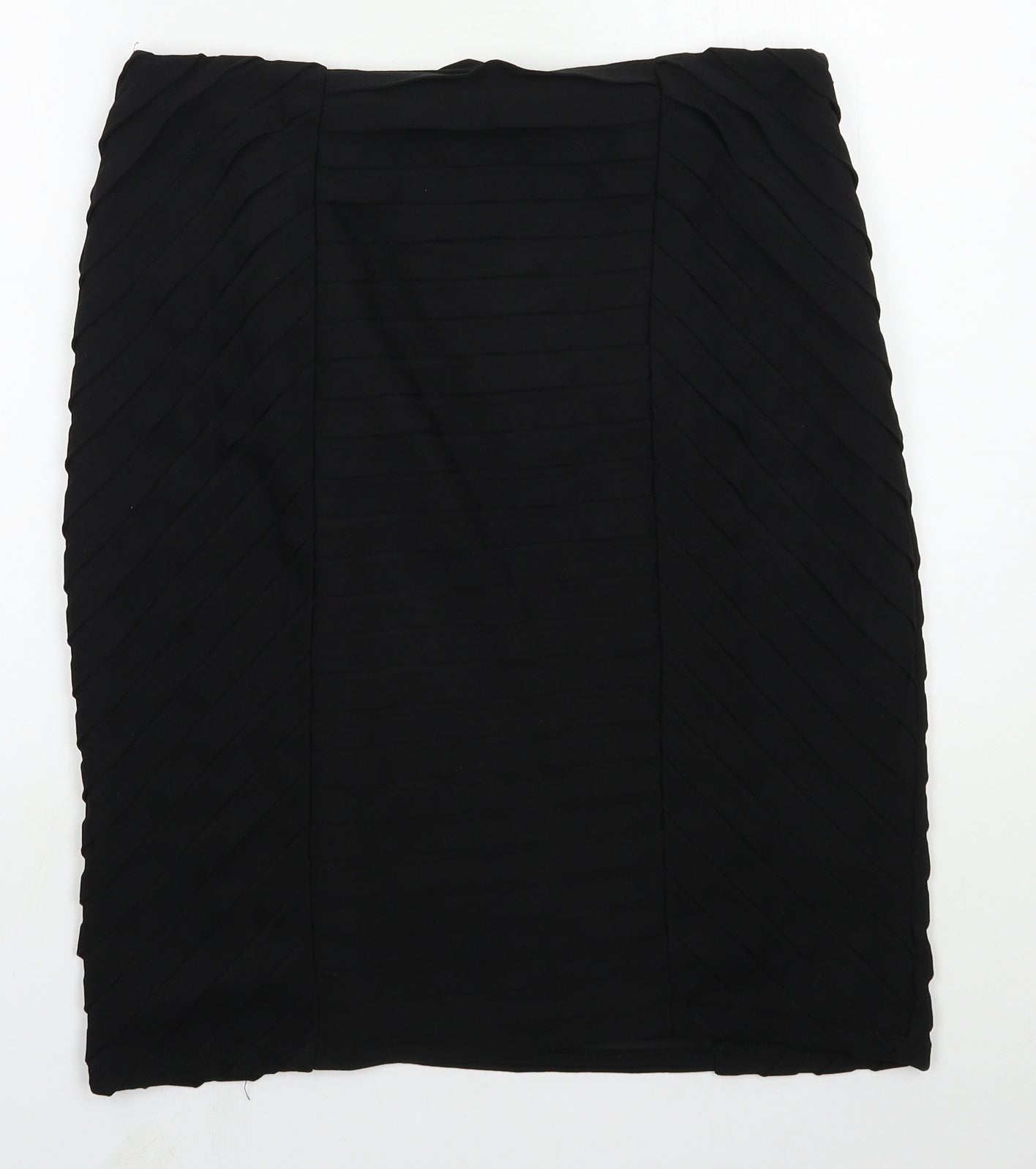 Preworn Womens Black  Polyester Straight & Pencil Skirt Size 14