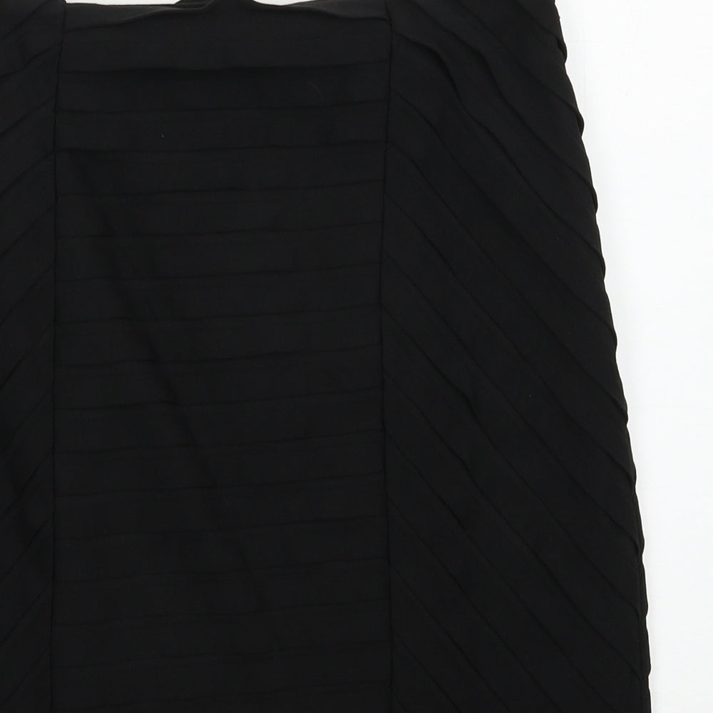 Preworn Womens Black  Polyester Straight & Pencil Skirt Size 14