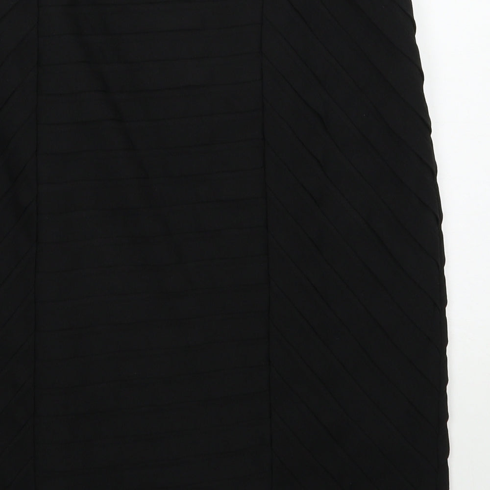 Preworn Womens Black  Polyester Straight & Pencil Skirt Size 14