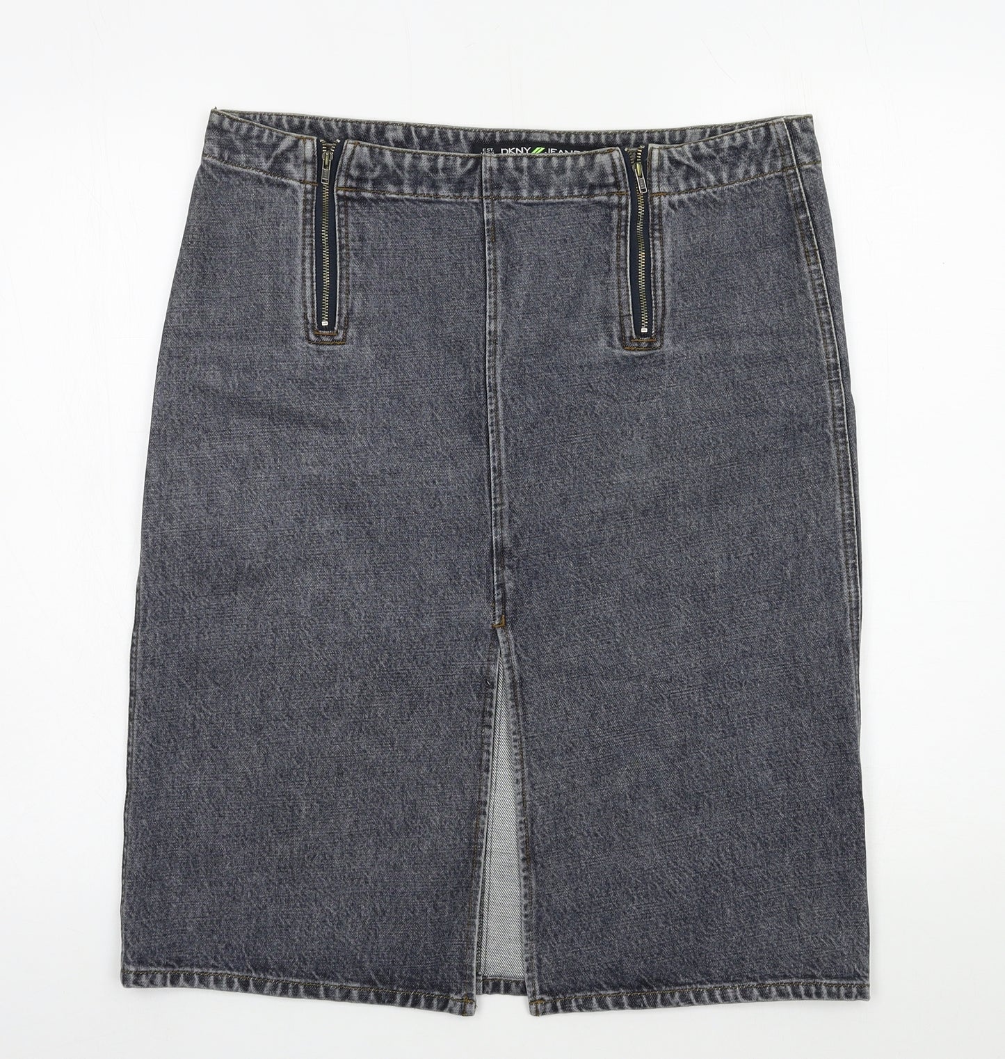 DKNY Jeans  Womens Grey  Cotton A-Line Skirt Size 10