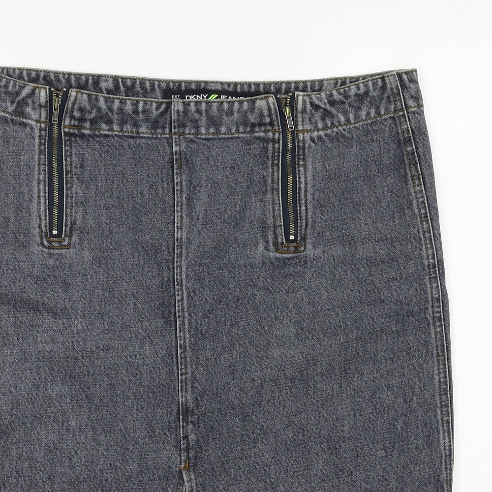 DKNY Jeans  Womens Grey  Cotton A-Line Skirt Size 10