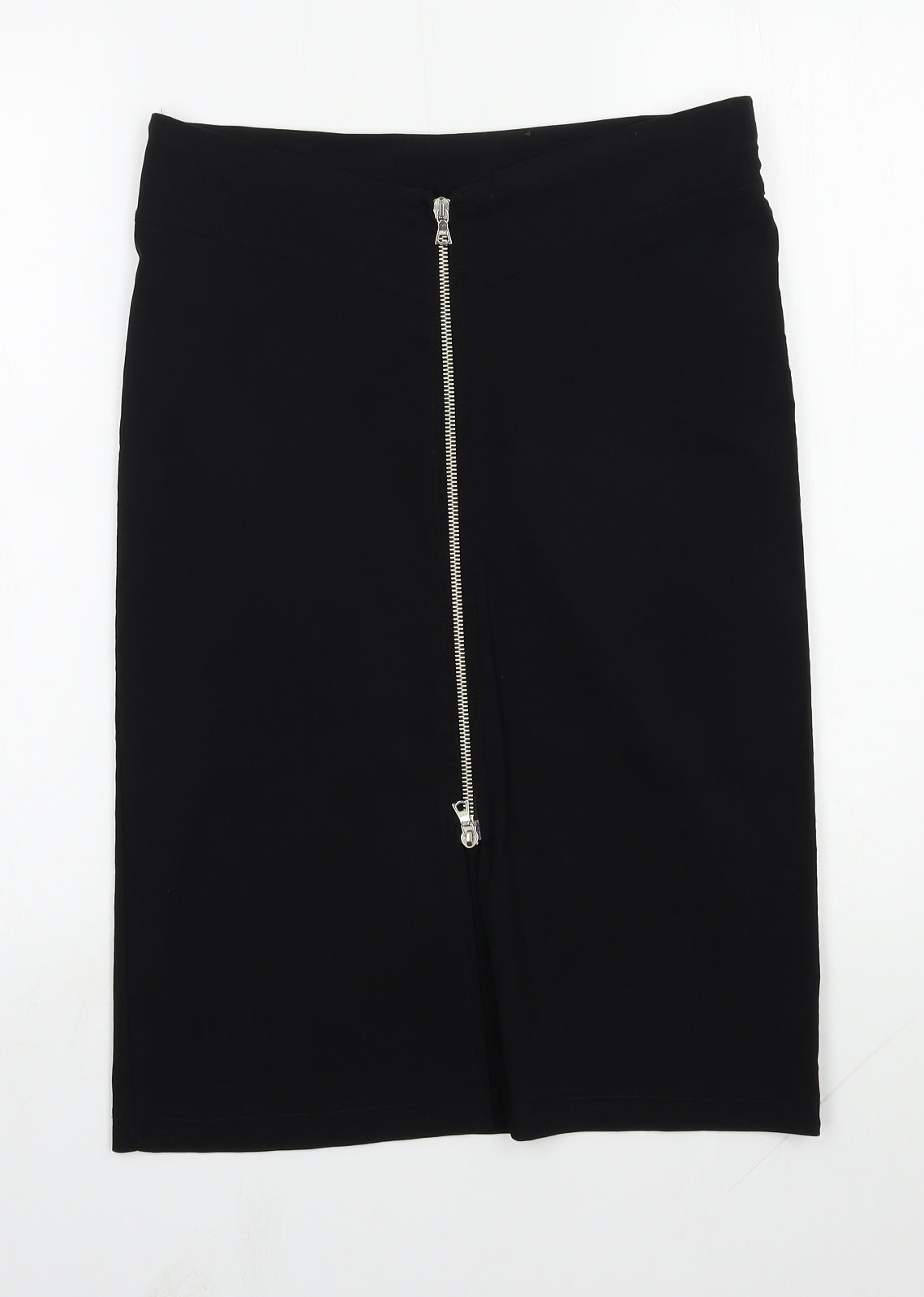 Preworn Womens Black  Viscose Straight & Pencil Skirt Size 12