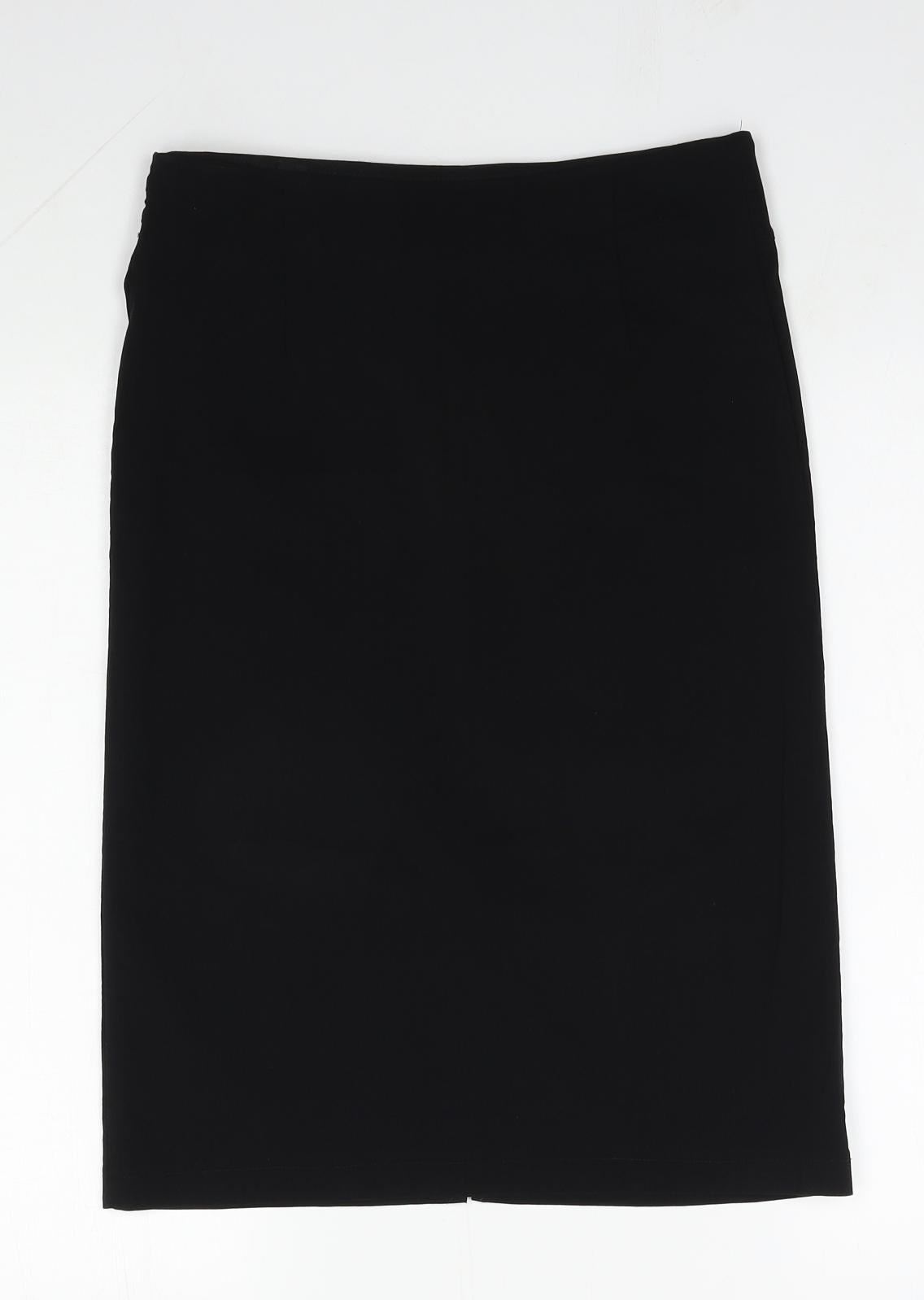 Preworn Womens Black  Viscose Straight & Pencil Skirt Size 12
