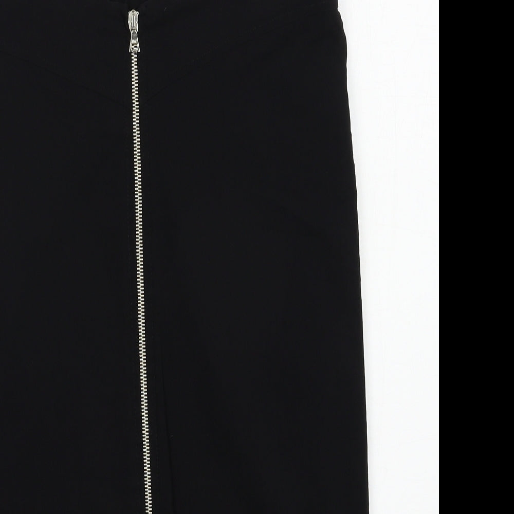 Preworn Womens Black  Viscose Straight & Pencil Skirt Size 12