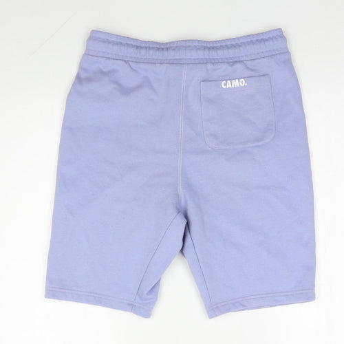 Camo Mens Blue  Polyester Sweat Shorts Size M  Regular