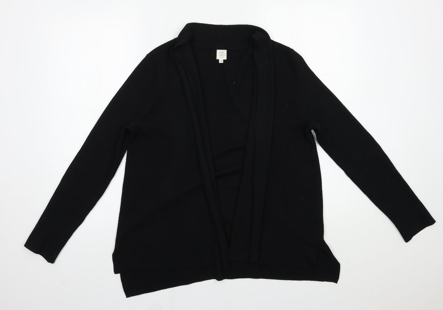 John Lewis Womens Black V-Neck  Polyester Cardigan Jumper Size 10