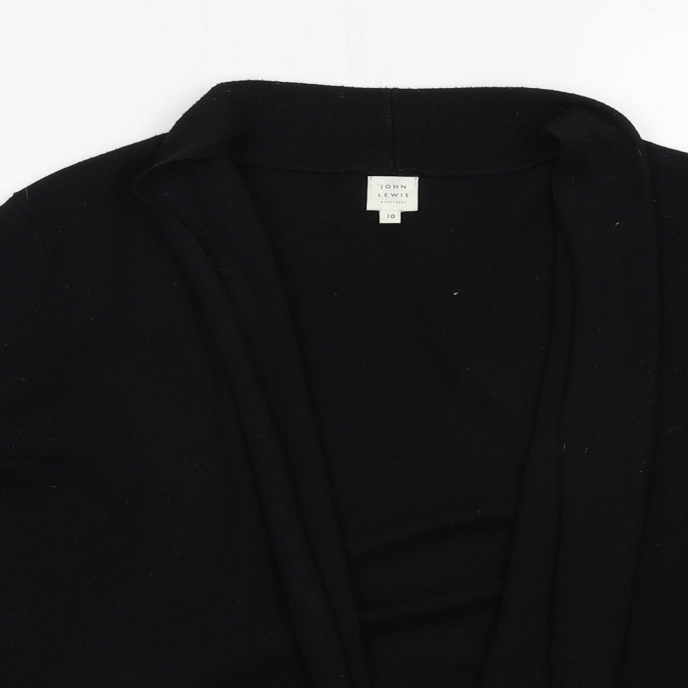 John Lewis Womens Black V-Neck  Polyester Cardigan Jumper Size 10