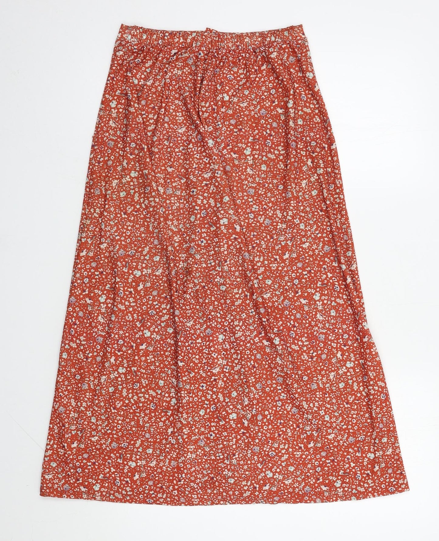 Pull & Bea Womens Orange Floral Viscose A-Line Skirt Size S