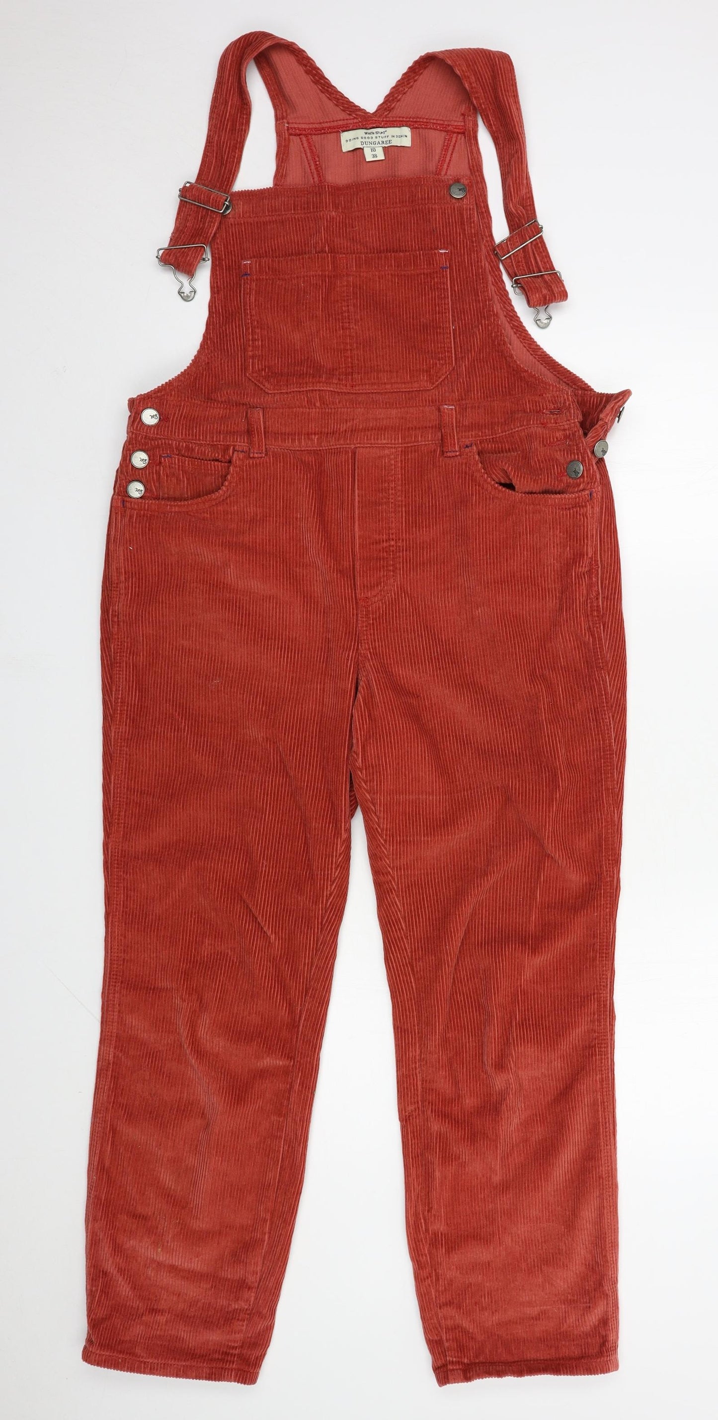 White Stuff Womens Orange  100% Cotton Dungaree One-Piece Size 10 L27 in