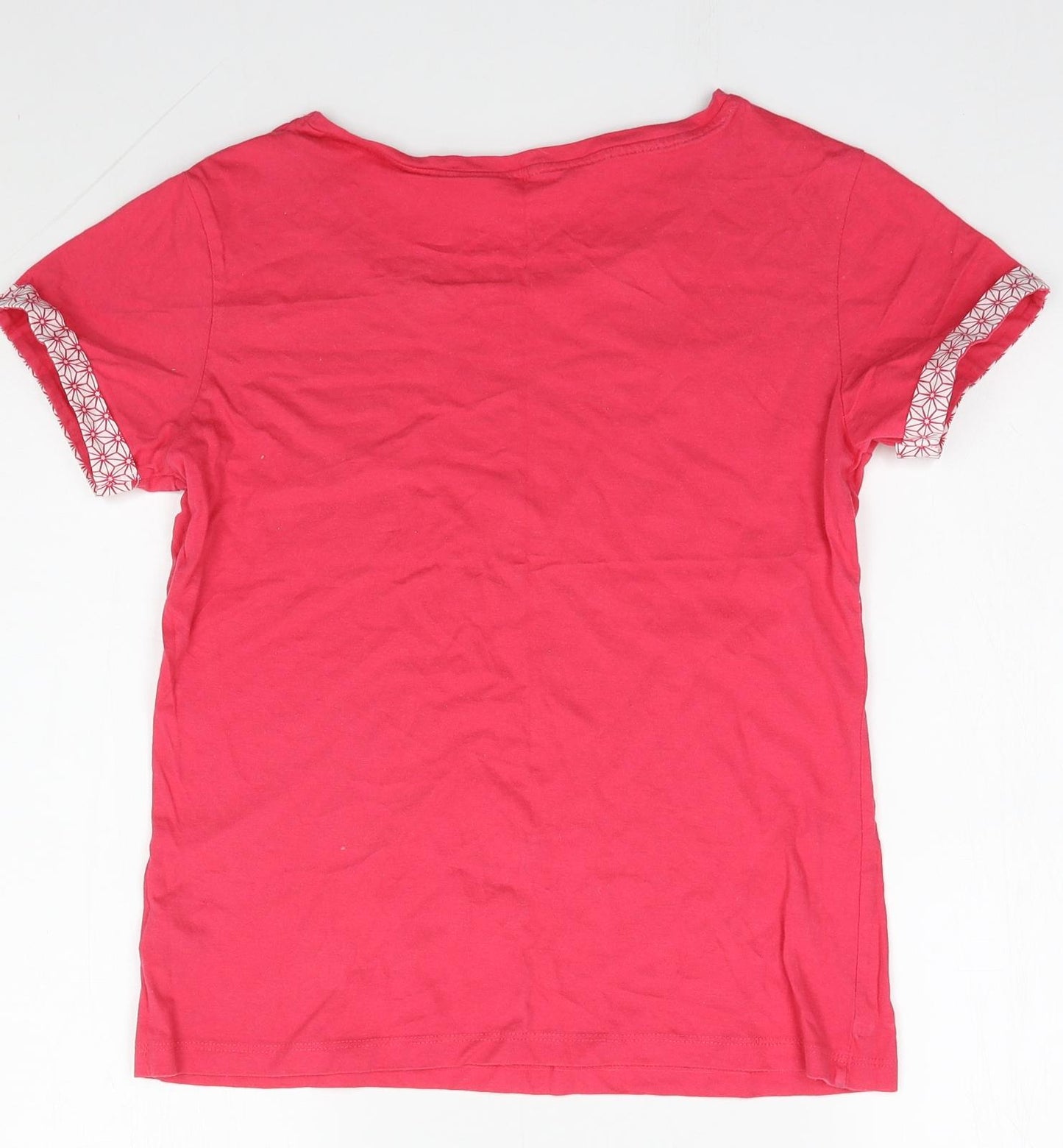 Primark Womens Pink Solid 100% Cotton Top Pyjama Top Size 10
