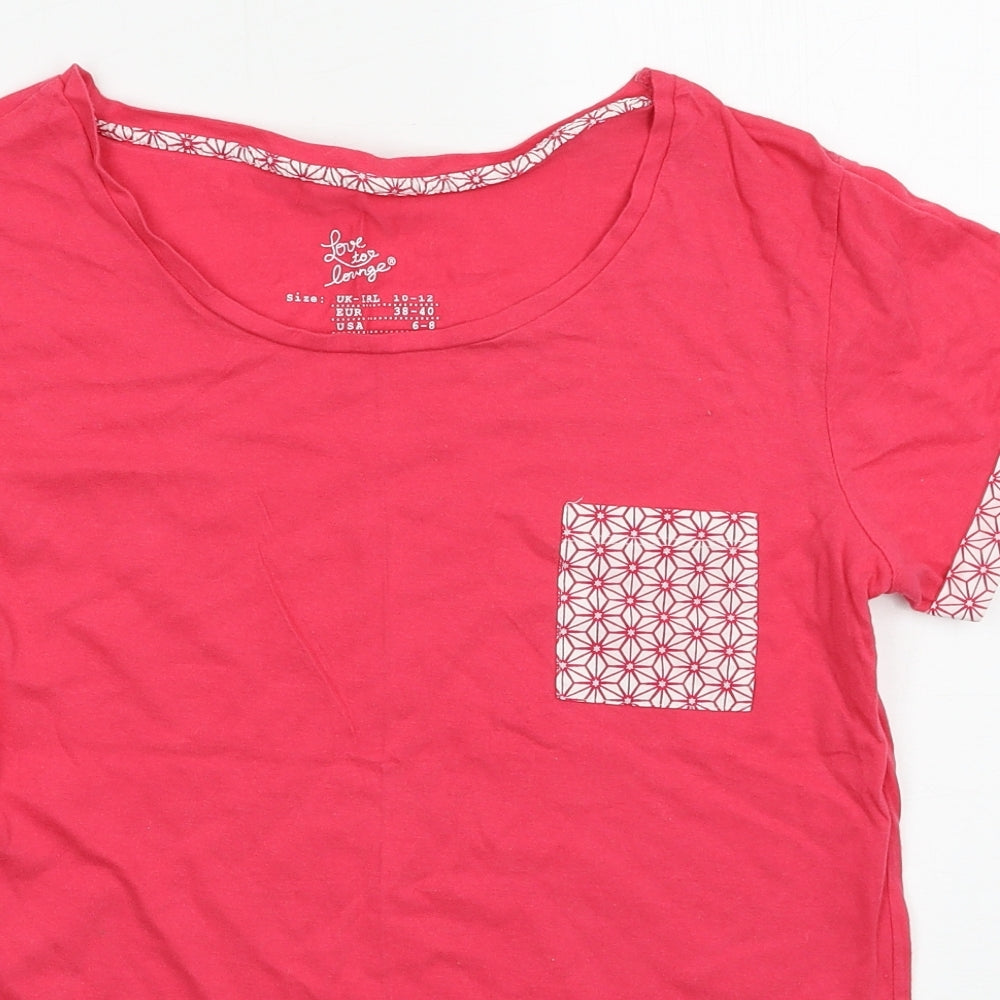 Primark Womens Pink Solid 100% Cotton Top Pyjama Top Size 10