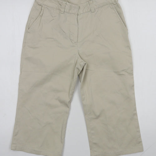 Principles Womens Beige  Cotton Cropped Trousers Size 10 L20 in Regular