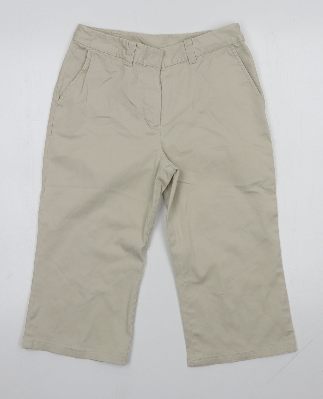 Principles Womens Beige  Cotton Cropped Trousers Size 10 L20 in Regular