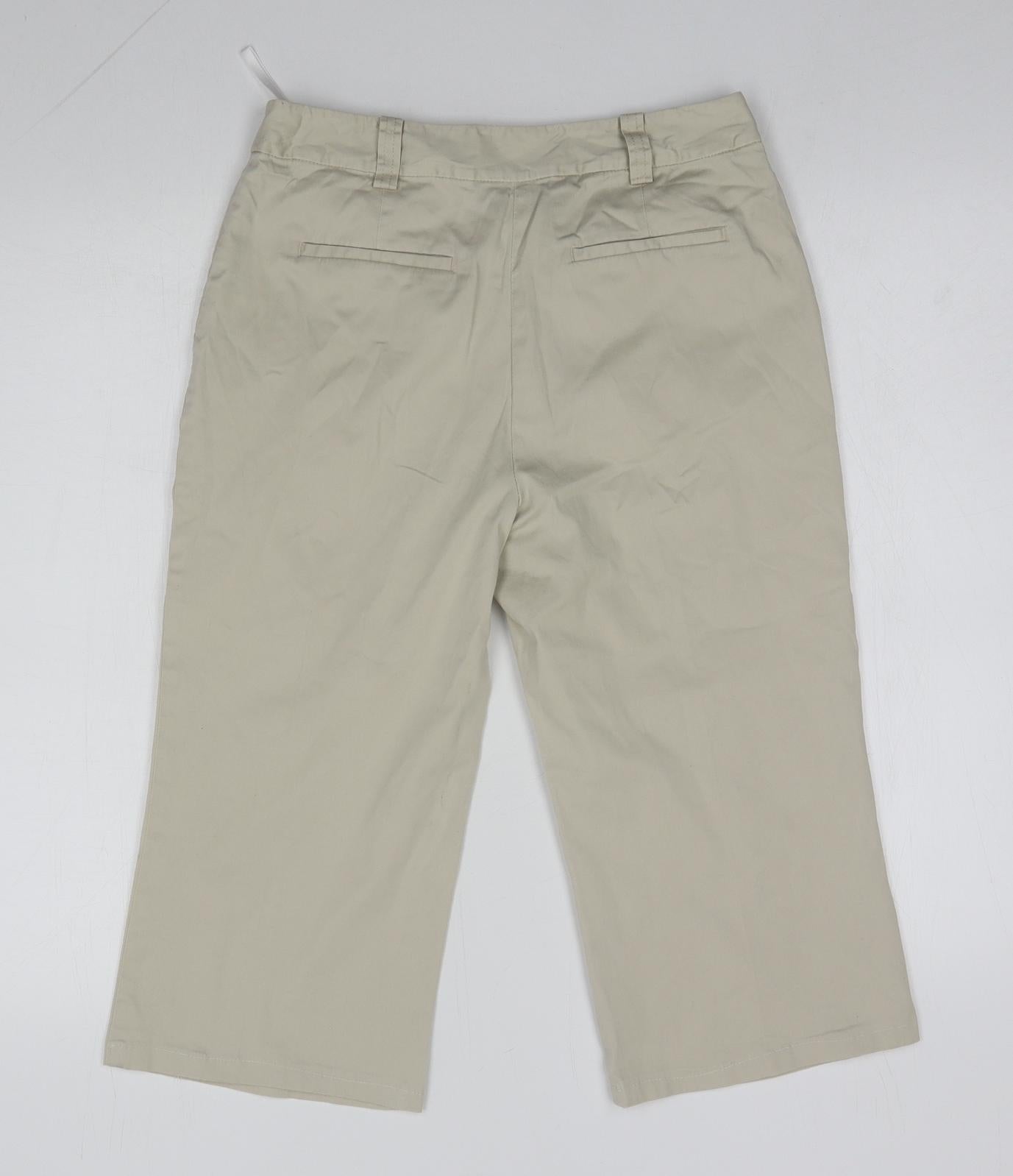 Principles Womens Beige  Cotton Cropped Trousers Size 10 L20 in Regular