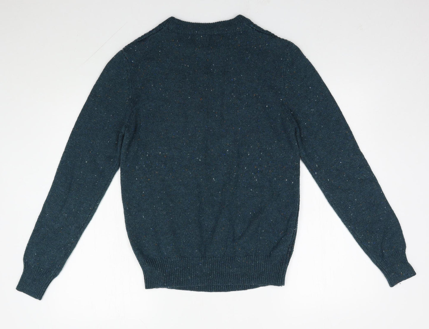 George Mens Blue Round Neck  Acrylic Pullover Jumper Size S