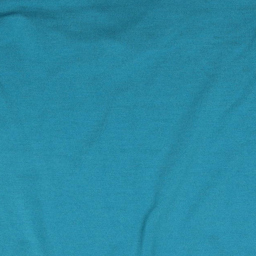 EWM Womens Blue V-Neck  Wool Pullover Jumper Size M