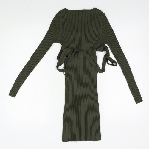Primark Womens Green  Viscose Jumper Dress  Size S  V-Neck