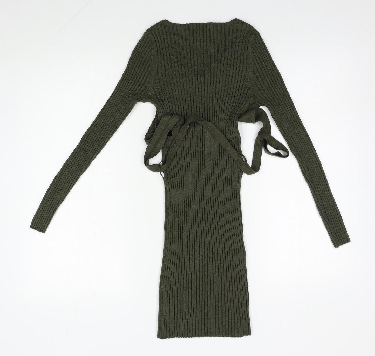 Primark Womens Green  Viscose Jumper Dress  Size S  V-Neck