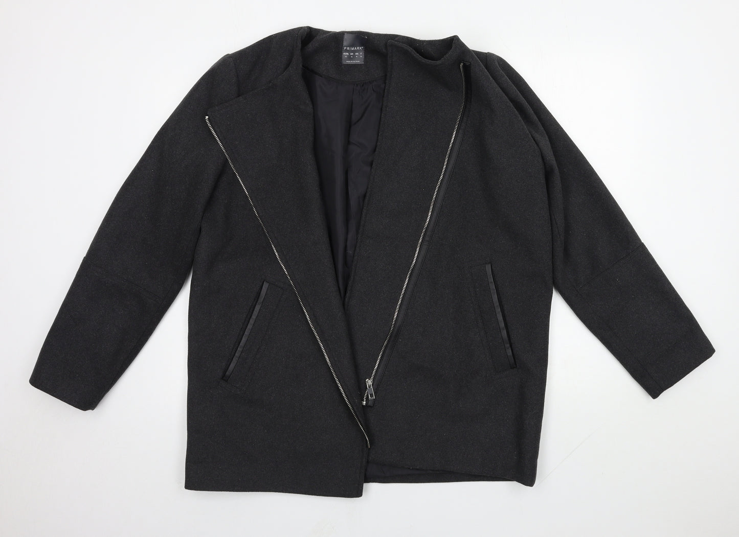 Primark Womens Grey   Overcoat Coat Size 14