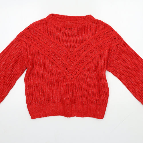 NEXT Womens Red Round Neck  Acrylic Pullover Jumper Size S