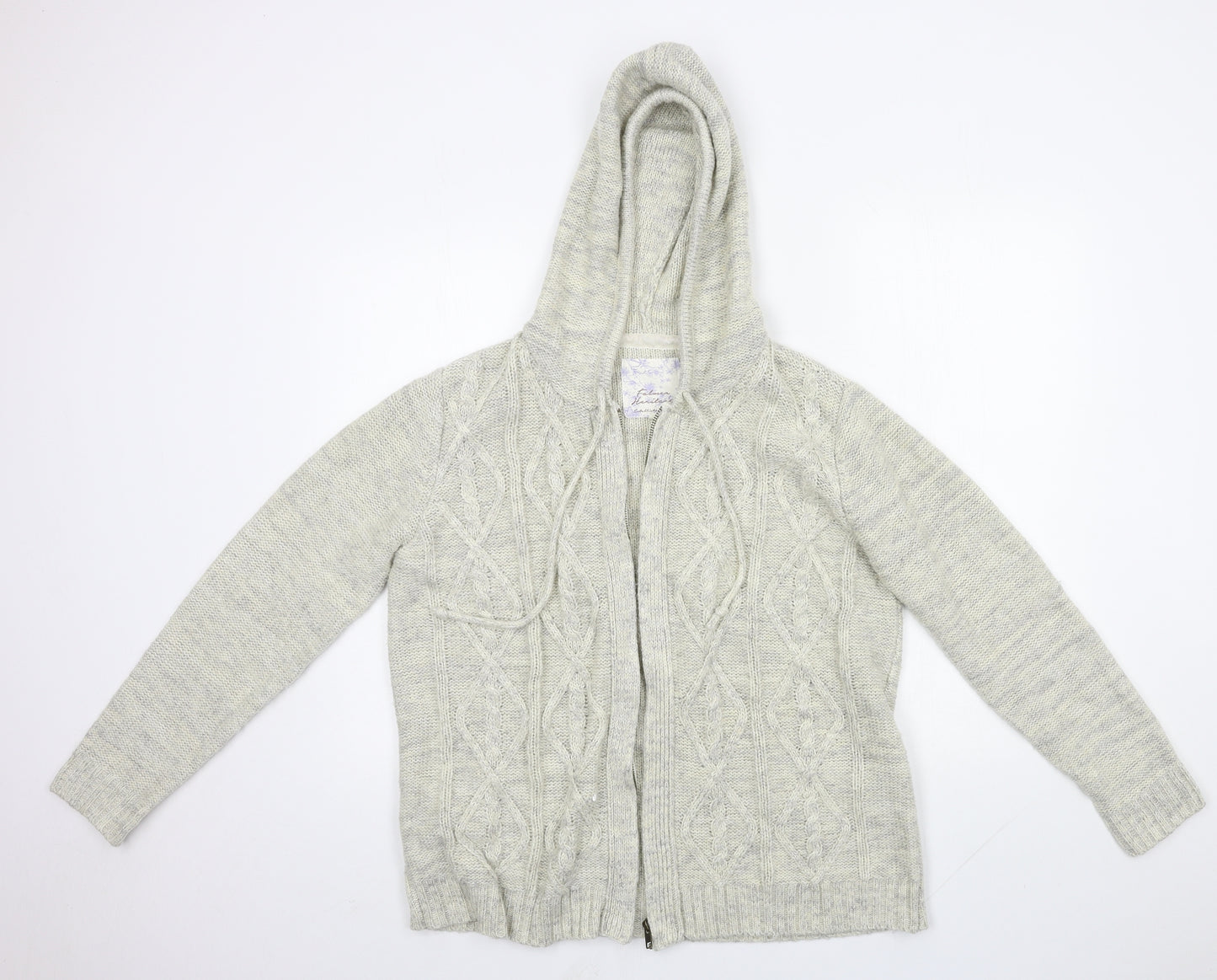 Matalan Womens Grey  Acrylic Full Zip Hoodie Size 16