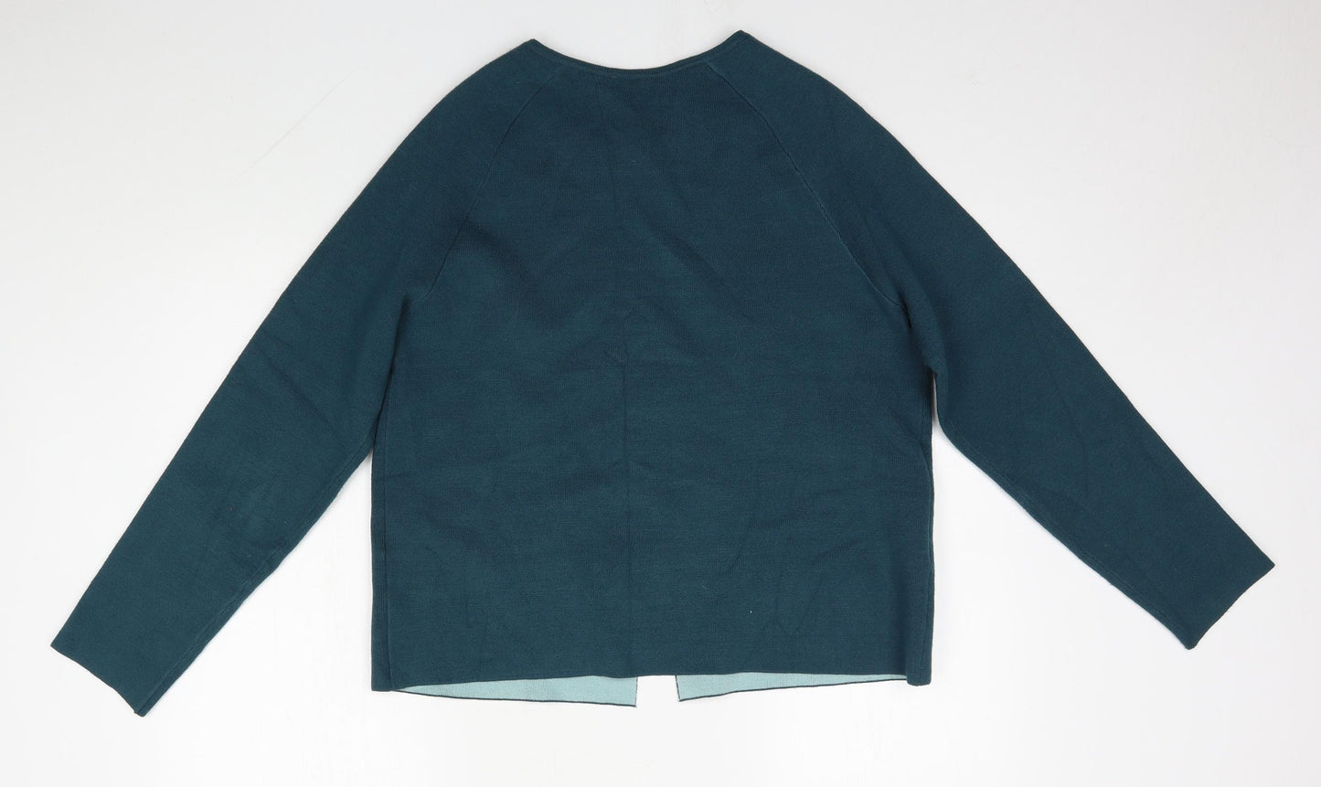Gerry Weber Womens Green Round Neck  Viscose Cardigan Jumper Size 14