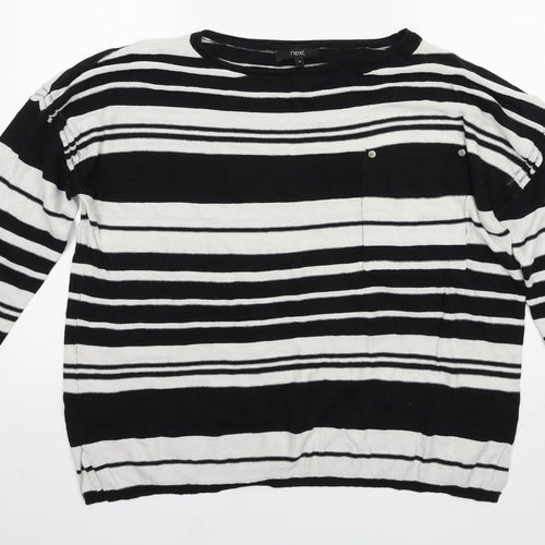 NEXT Womens Multicoloured Round Neck Striped Cotton Pullover Jumper Size 16