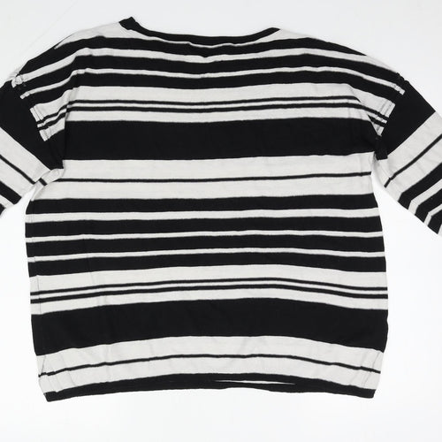 NEXT Womens Multicoloured Round Neck Striped Cotton Pullover Jumper Size 16