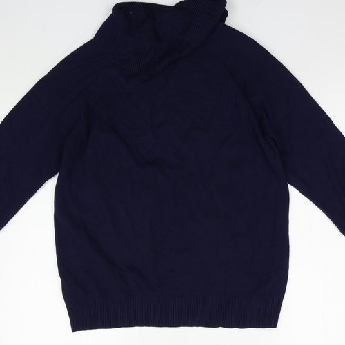 First Avenue Womens Blue Roll Neck  Viscose Pullover Jumper Size 16