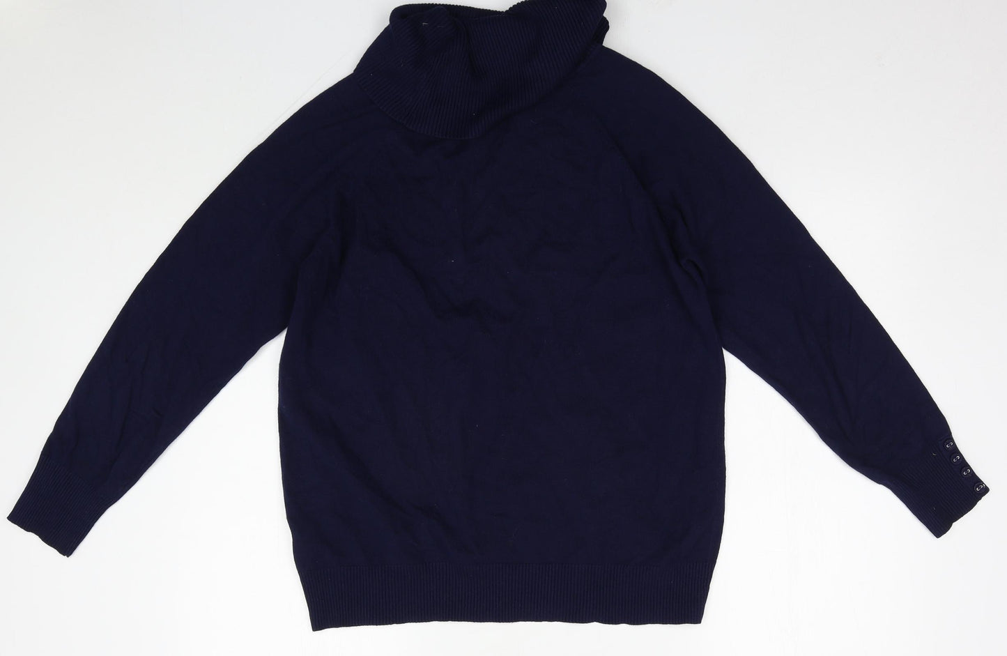 First Avenue Womens Blue Roll Neck  Viscose Pullover Jumper Size 16