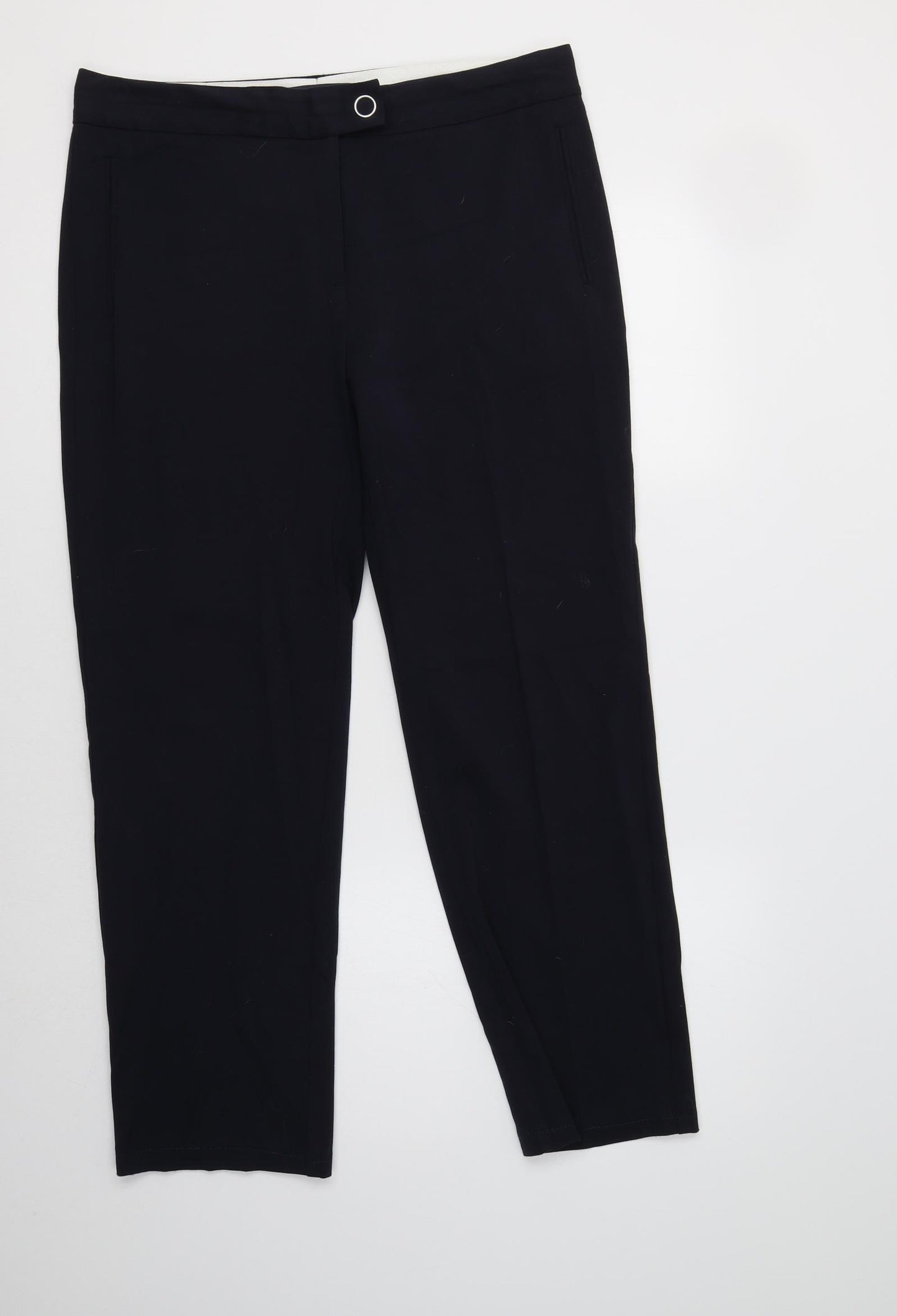 M&S Womens Blue  Viscose Dress Pants Trousers Size 12 L28 in Regular
