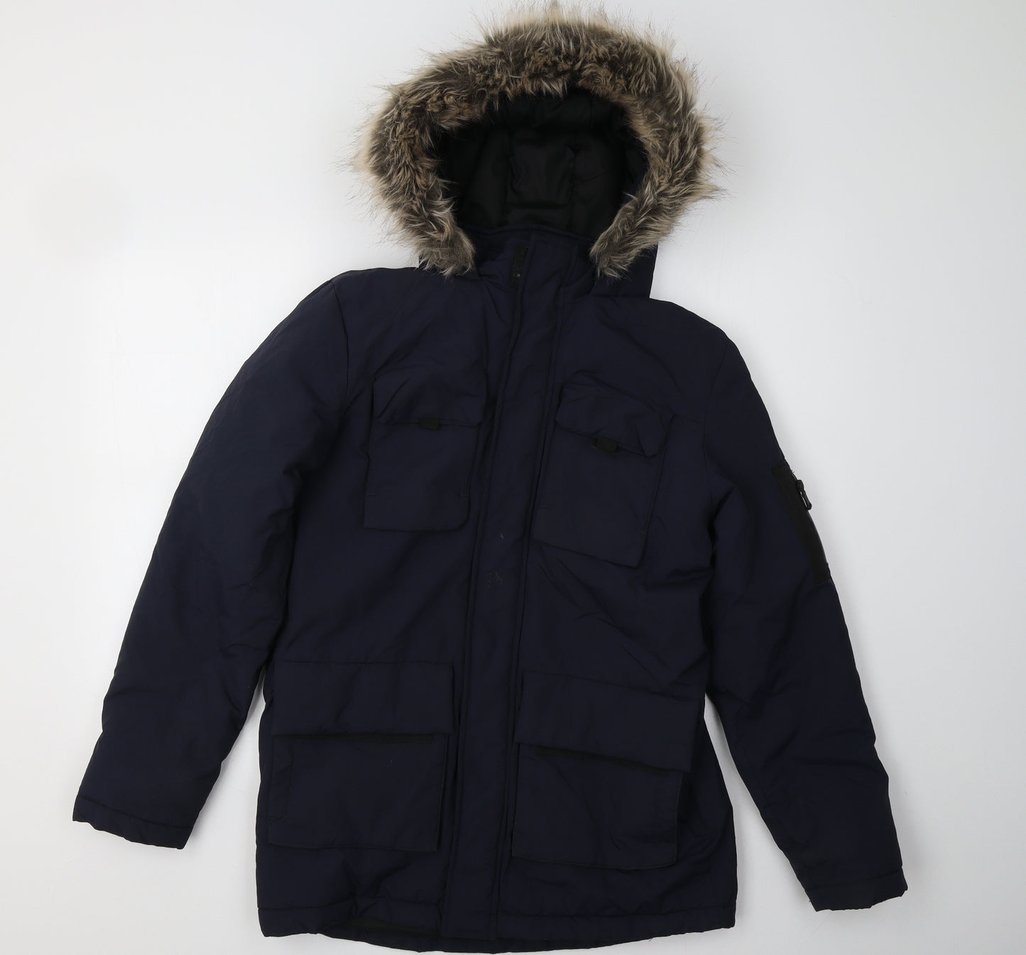 M&S Boys Blue   Puffer Jacket Coatigan Size 13-14 Years