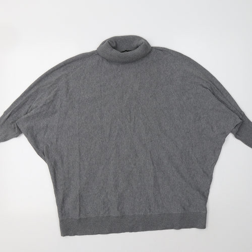 FOREVER 21 Womens Grey Roll Neck  Cotton Pullover Jumper Size S