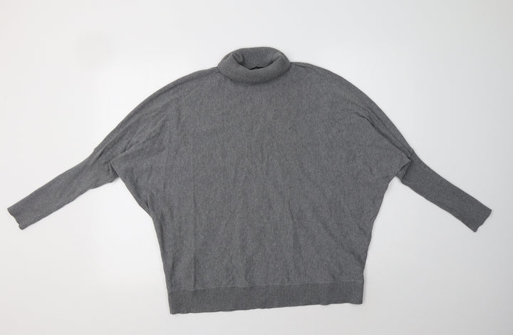 FOREVER 21 Womens Grey Roll Neck Cotton Pullover Jumper Size S