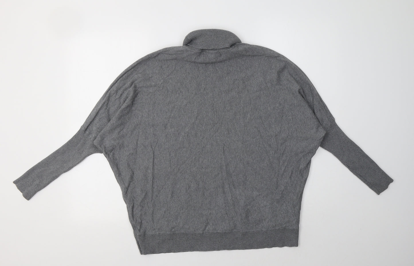FOREVER 21 Womens Grey Roll Neck  Cotton Pullover Jumper Size S