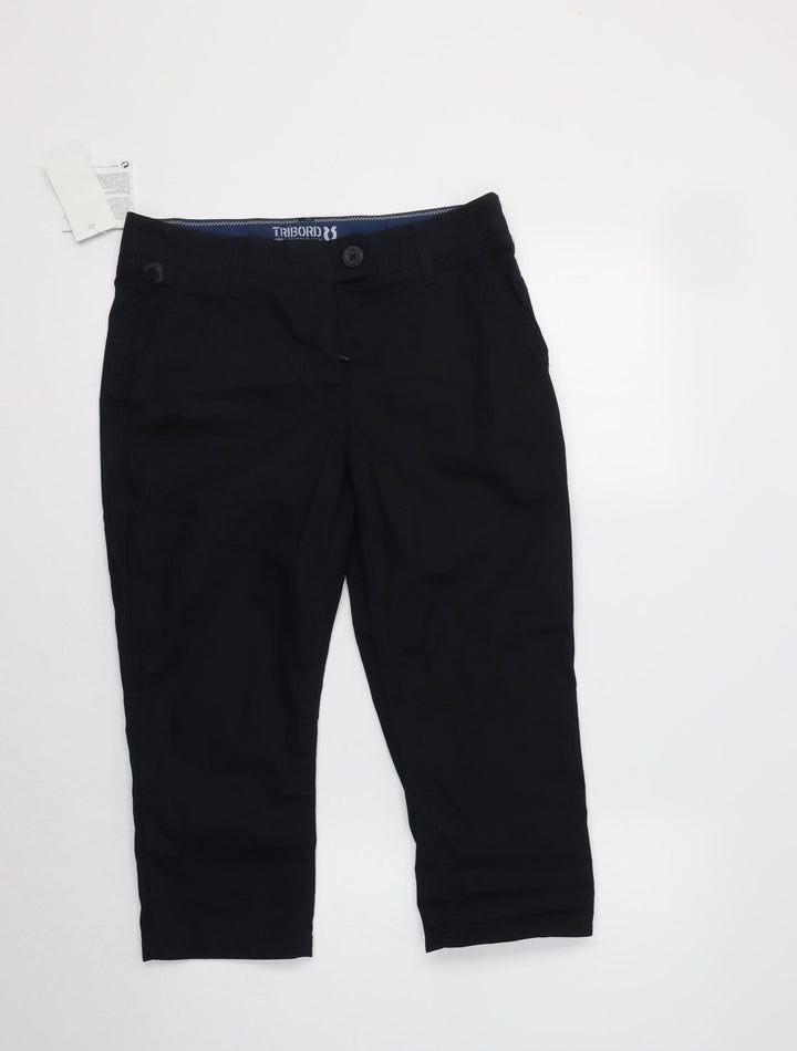 Oxy Lane Womens Blue  Cotton Cropped Trousers Size 10 L21 in Regular