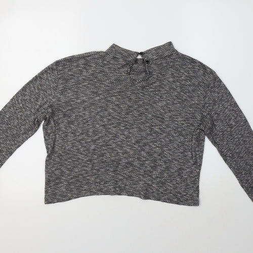 Primark Womens Grey Mock Neck  Viscose Pullover Jumper Size 18