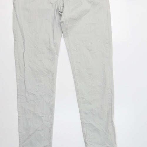 Upz Fashion Womens Grey  Cotton Straight Jeans Size 12 L31 in Regular