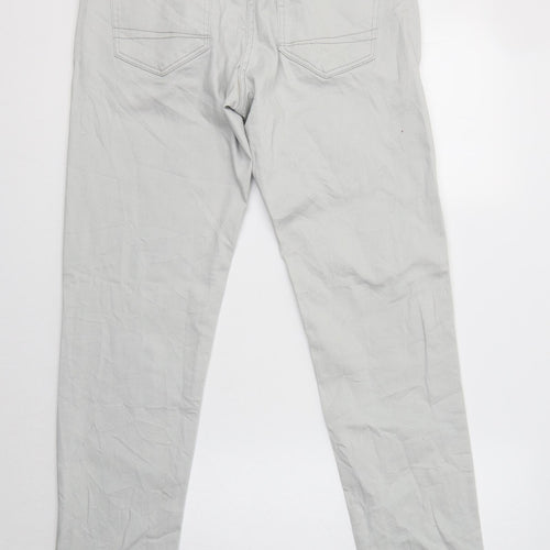 Upz Fashion Womens Grey  Cotton Straight Jeans Size 12 L31 in Regular