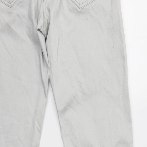 Upz Fashion Womens Grey  Cotton Straight Jeans Size 12 L31 in Regular