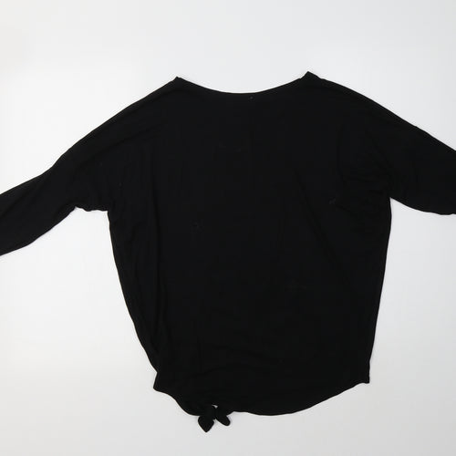New Look Womens Black  Viscose Basic Polo Size 8 Crew Neck