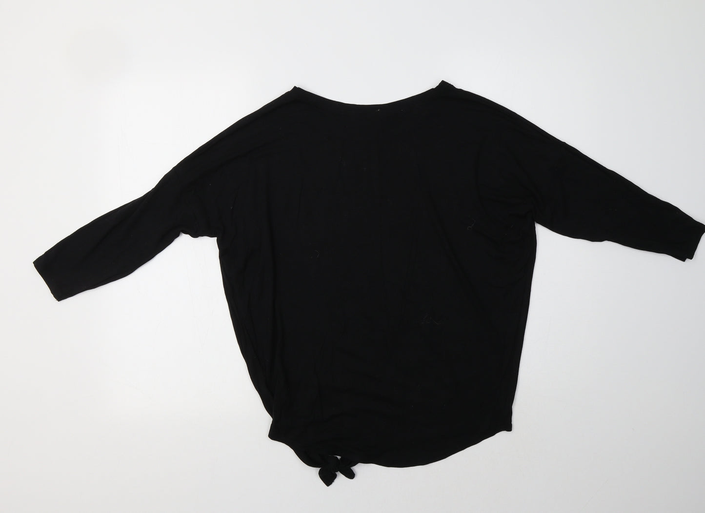 New Look Womens Black  Viscose Basic Polo Size 8 Crew Neck