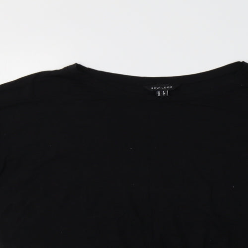 New Look Womens Black  Viscose Basic Polo Size 8 Crew Neck