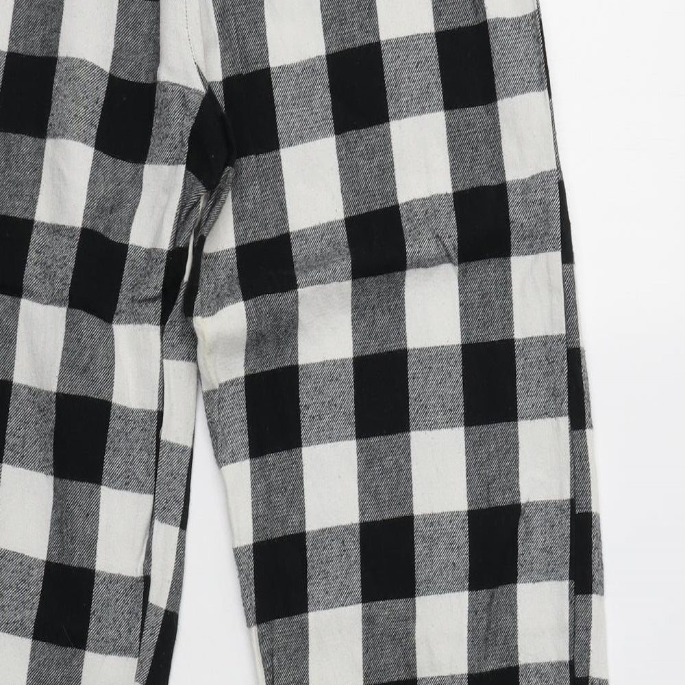 F&F Womens Grey Check Cotton  Pyjama Pants Size 8