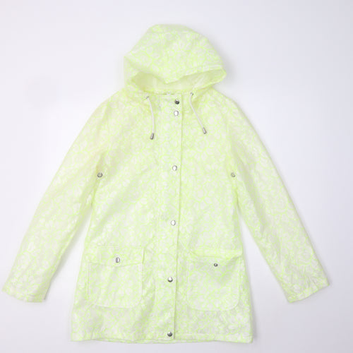 Primark Womens Green Floral  Rain Coat Coat Size 6