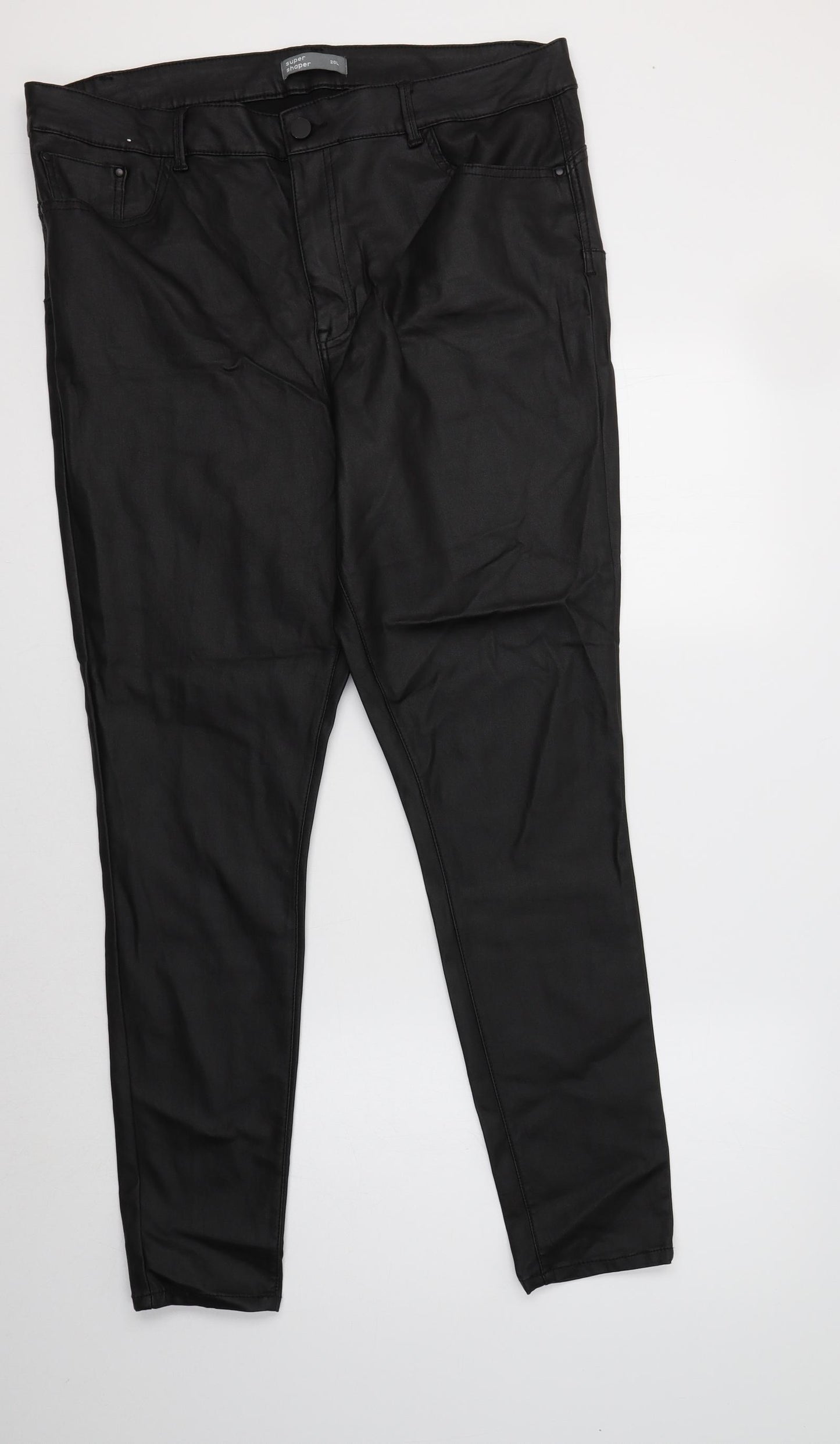 Nutmeg Womens Black  Viscose Jegging Trousers Size 20 L30 in Regular